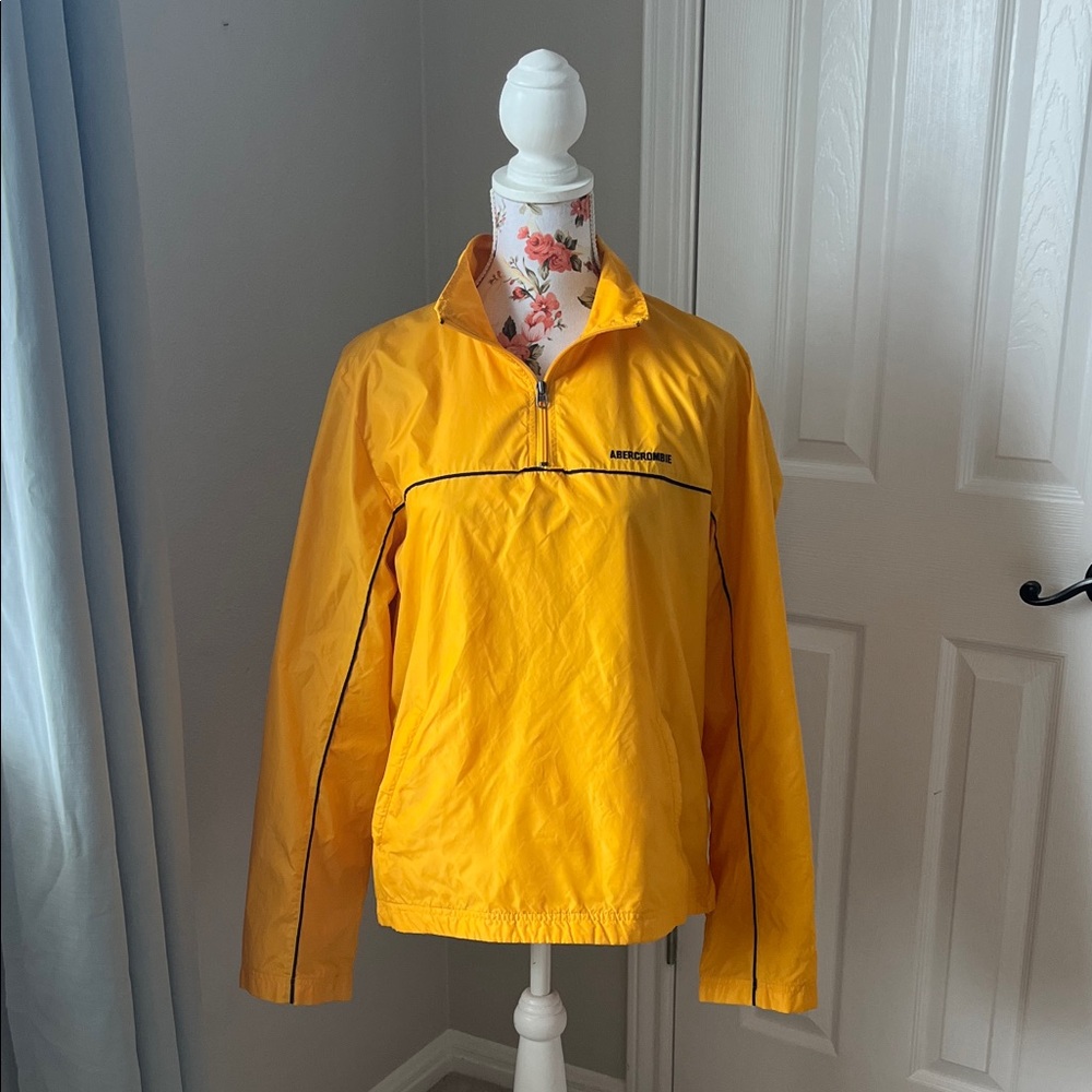Abercrombie & Fitch vintage retro Bright Yellow Windbreaker
